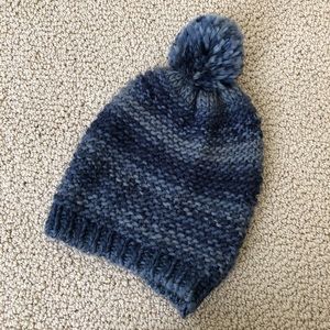 Blue pom beanie